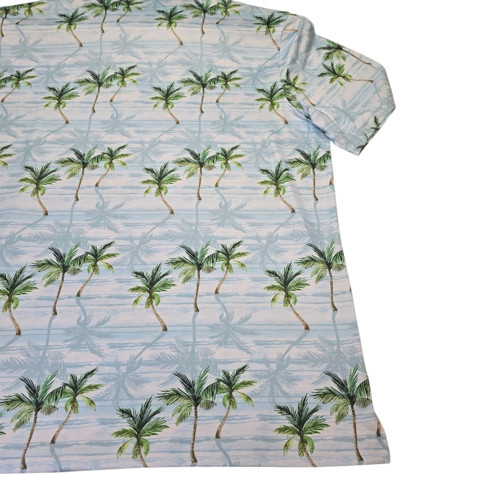 NWT Yatta Golf Makani Olu Olu Performance S/S Polo, Palm Tree AOP, Men's Sz 3XL - Picture 10 of 13
